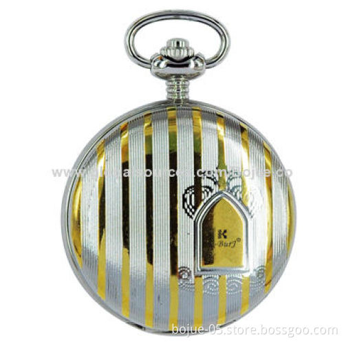 New Semi Automatic Stainless Steel Pocket Watch, 3ATM Waterproof, CE/RoHS Mark